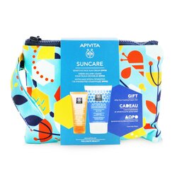 Apivita Set de Regalo de Cuidado Solar: Crema Facial Sensible (Chamomile & 3D Pro-Algae) SPF50 50ml + Crema-Gel Refrescante Para Después del Sol 100ml 2pcs+1pouch
