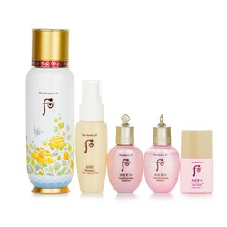 The History Of Whoo Bichup First Moisture Anti-Aging Essence Специальный Набор: Эссенция 130мл + Спрей 30мл + Балансирующее Средство 20мл + Эмульсия 20мл + Солнцезащитный Флюид SPF50+ 13мл 5pcs