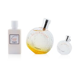 Hermes Eau Des Merveilles Набор: Туалетная Вода Спрей 50мл + Туалетная Вода 7.5мл + Лосьон для Тела 40мл (Синяя Коробка) 3pcs