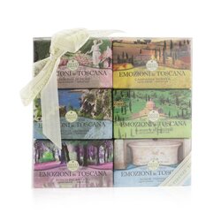 Nesti Dante Emozioni In Toscana La Colección Set de Regalo (#Gardino In Flore, #Campagna Dorata, #Macchia Odorosa, #Borghi E Monasteri, #Bosco Incantato, #Thermal Water) 6x 150g/5.3oz