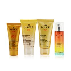 Nuxe Nuxe Sun My Summer Ritual Coffret: Melting Cream High Protection For Face SPF 50 30ml/1oz + After-Sun Hair & Body Shampoo 50ml/1.6oz + Refreshing After-Sun Lotion For Face & Body 50ml/1.6oz + Delicious Fragrant Water Spray 30ml/1oz 4pcs