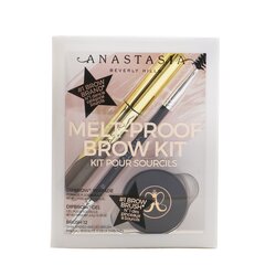 Anastasia Beverly Hills Melt Proof Brow Kit (Dipbrow Gel + Dipbrow Pomade + Brush 12) - # Medium Brown 3pcs