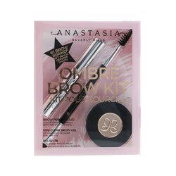 Anastasia Beverly Hills Ombre Brow Kit (Brow Powder Duo + Mini Clear Brow Gel + Brush 7B) - # Medium Brown 3pcs