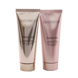 Laura Mercier Infusion De Rose Mask Duo Set: Flawless skin moisturizing glow mask 75g/2.5oz + Flawless skin ...(Box Slightly Damaged) 2pcs