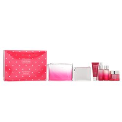 Estee Lauder Set Nutritious Super-Pomegranate Reveal A Rosy Radiance: Crema Hidratante + Loción Lechosa Ligera + Loción + Espuma Limpiadora... 4pcs+2bags