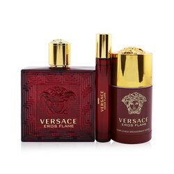 Versace Eros Flame Coffret: Eau De Parfum Spray 100ml/3.4oz + Eau De Parfum Spray 10ml/0.3oz + Desodorante en Barra 75ml/2.5oz 3pcs