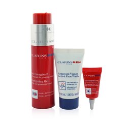 קלרינס Clarinsmen Energizing Essentials Set: Energizing Gel 50ml + Active Face Wash 30ml + Energizing Eye Gel 3ml + Bag 3pcs+1bag