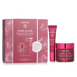 Apivita Wine Elixir Wrinkle Reduction & Firmness (Rich Texture) Gift Set: Rich Cream 50ml+ Eye & Lip Cream 15ml 2pcs