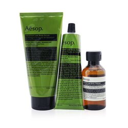 Aesop The Listener: Geranium Leaf Body Cleanser 100ml+ Geranium Leaf Body Scrub 180ml+ Geranium Leaf Body Balm 100ml 3pcs