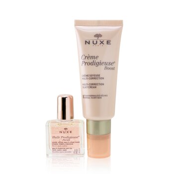 Nuxe Nuxe Gift Set: Creme Prodigieuse Boost Multi-Correction Silky Cream 40ml + Huile Prodigieuse Florale Multi-Purpose Dry Oil 10ml 2pcs