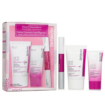 StriVectin Smart Smoothers Full Size Trio Set: Intensive Moisturizing Concentrate 60ml + Instant Wrinkle Blurring Primer 30ml + Lips Plumping & Vertical Line Treatment 2x5ml 3pcs
