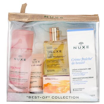 Nuxe "Best-Of" Collection: Very Rose Micellar Water+Reve De Miel Hand & Nail Cream+Huile Prodigieuse Multi-Purpose Dry Oil+Reve De Miel Honey Lip Balm+Creme Fraiche De Beaute 48HR Moisturising Cream 5pcs