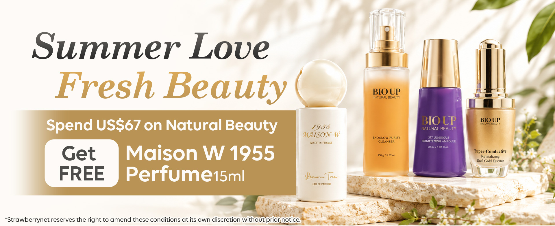 Summer beauty offer with free Maison W 1955 perfume.